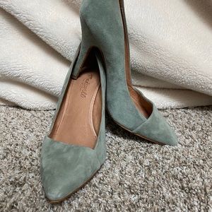 Maxwell Suede Seafoam Green Heels